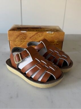 Salt Water Sandals by Hoy Brown Leather Baby Fisherman Sandals -